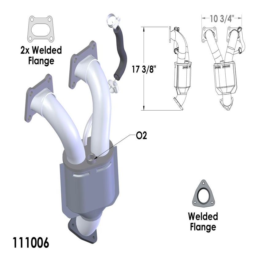 OEM Industries 111006 EXHAUST MANIFOLD WITH INTEGRATED CATALYTIC CONVERTER