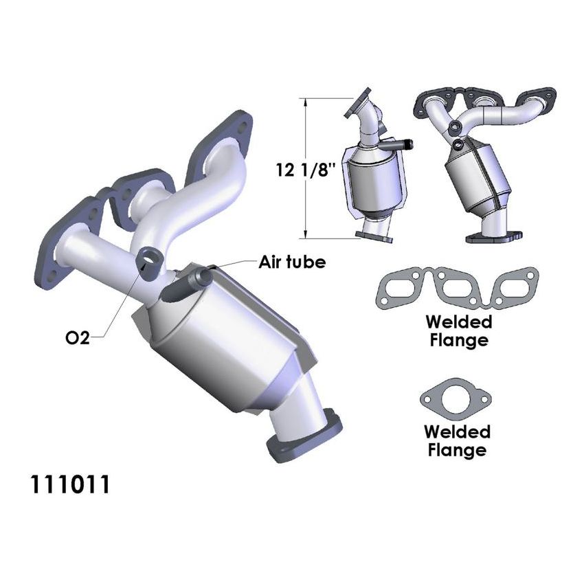 OEM Industries 111011 EXHAUST MANIFOLD WITH INTEGRATED CATALYTIC CONVERTER