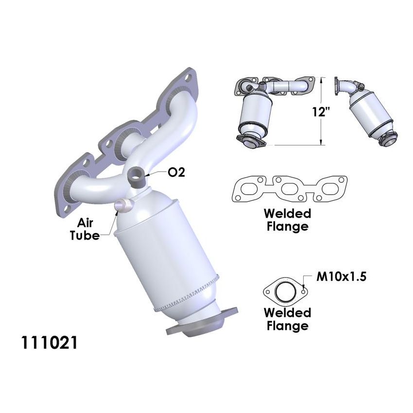 OEM Industries 111021 EXHAUST MANIFOLD WITH INTEGRATED CATALYTIC CONVERTER