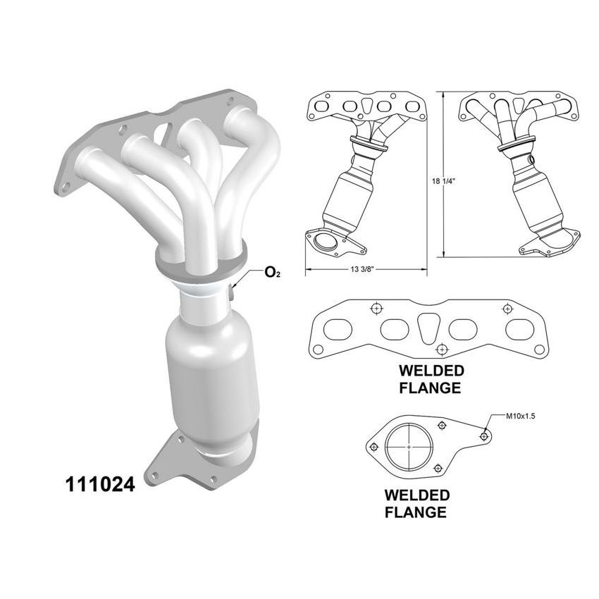 OEM Industries 111024 EXHAUST MANIFOLD WITH INTEGRATED CATALYTIC CONVERTER