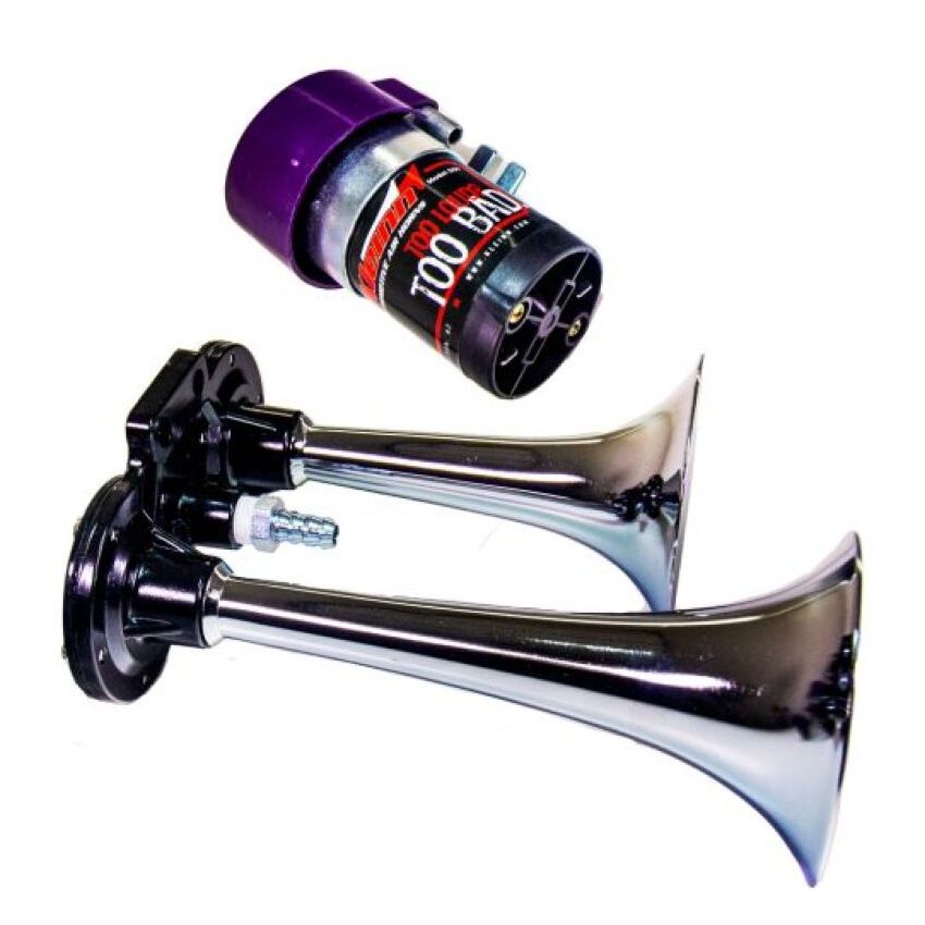 Kleinn Air Horns 6126 Kleinn Chrome Direct Drive Dual Horn/ 6.5In/4.5In - Chrome-Plated Zinc Alloy