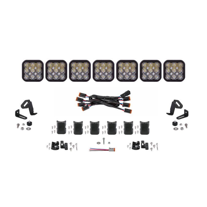 Diode Dynamics DD7212 SS5 Sport Universal CrossLink 7-Pod Lightbar - White Driving