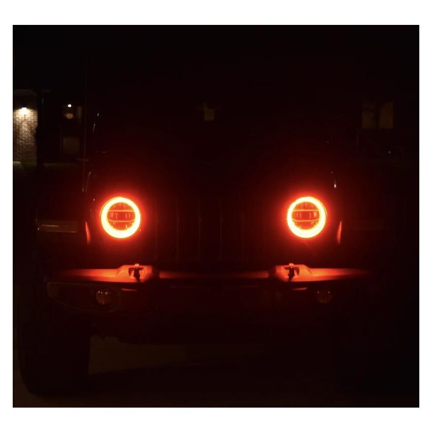 Oracle Lighting 1214-003 Jeep Wrangler JL/Gladiator JT LED Surface Mount Headlight Halo Kit - Red