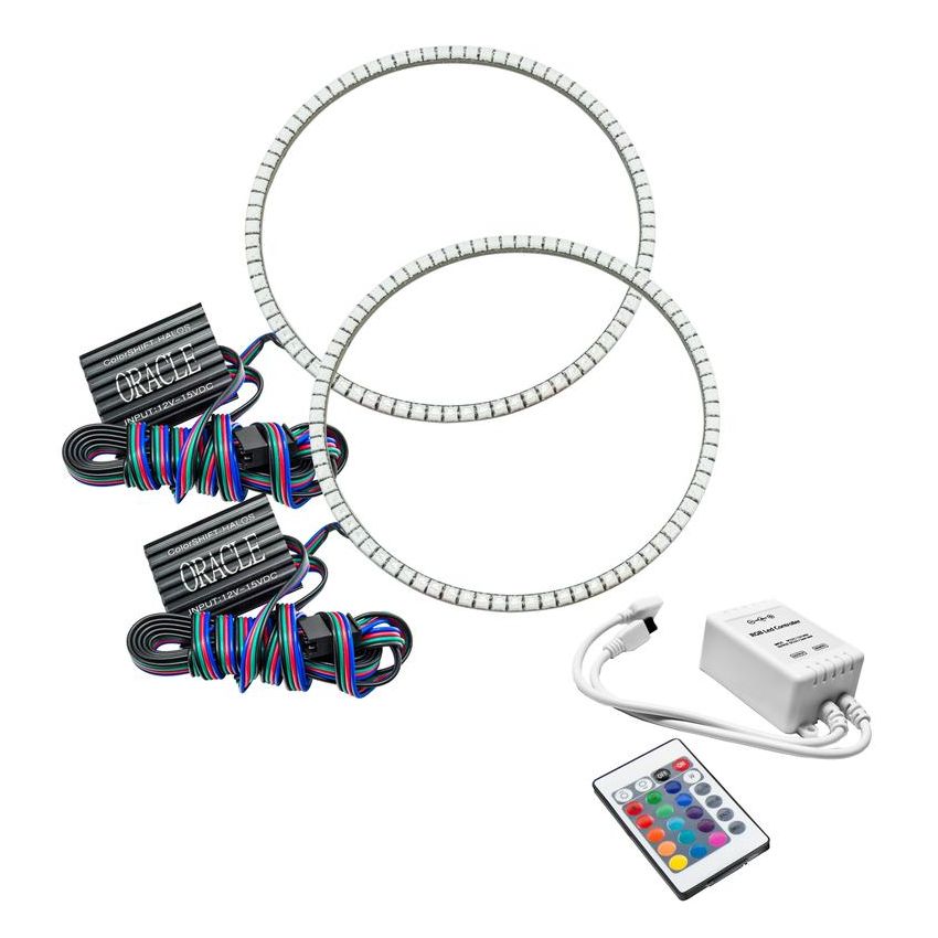 Oracle Lighting 1214-504 Wrangler JL/Gladiator JT LED Surface Mount Headlight Halo Kit - ColorSHIFT SIM