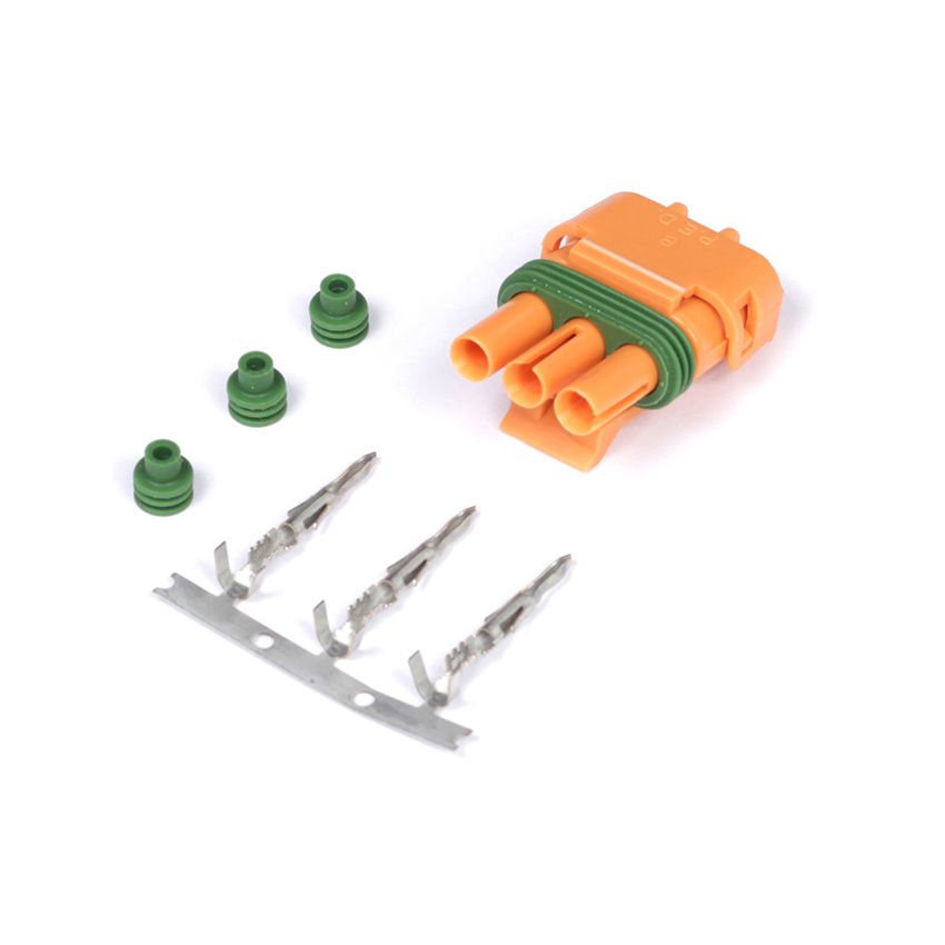 Haltech HT-030420 Delco Weather Pack 3 Pin GM Style MAP Sensor Connector Orange Plug & Pins