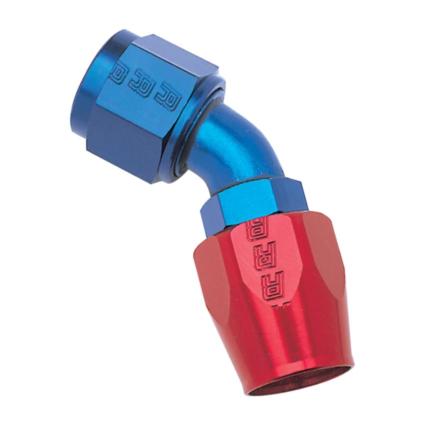Russell Performance -10 AN Red/Blue 45 Degree Full Flow Hose End