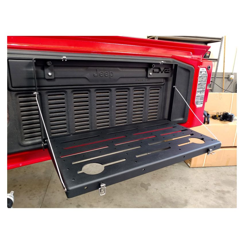 DV8 Jeep JL Tailgate Mounted Table (Trail Table) - Black