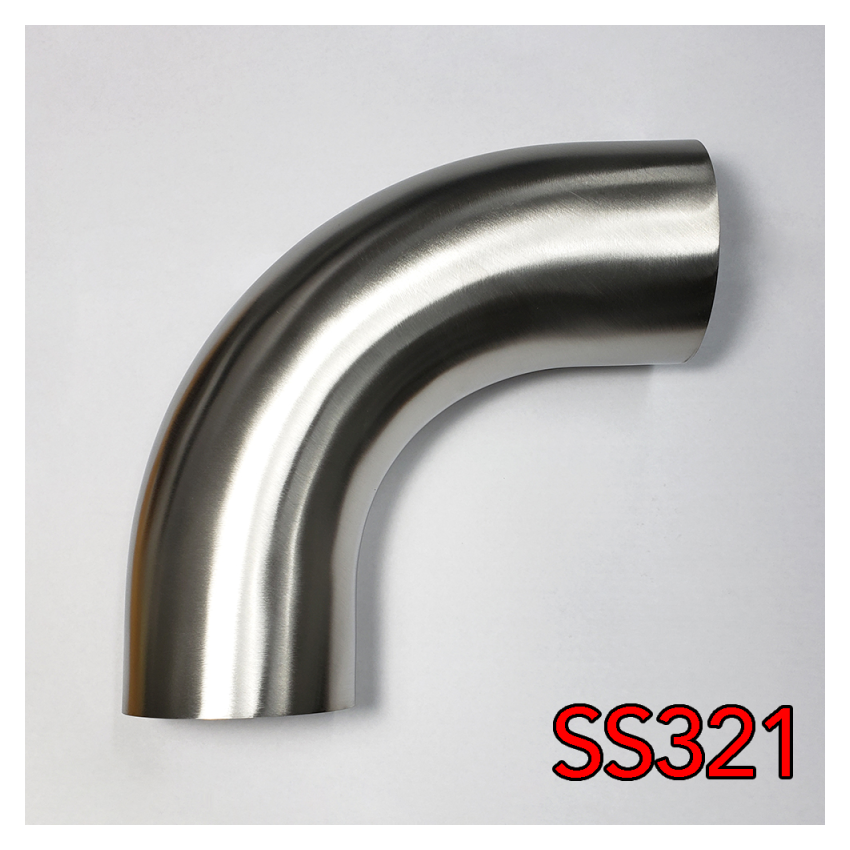 Stainless Bros 1.88in SS321 90 Degree Mandrel Bend Elbow 1.5D - 16GA/.065in Wall - w/ Leg