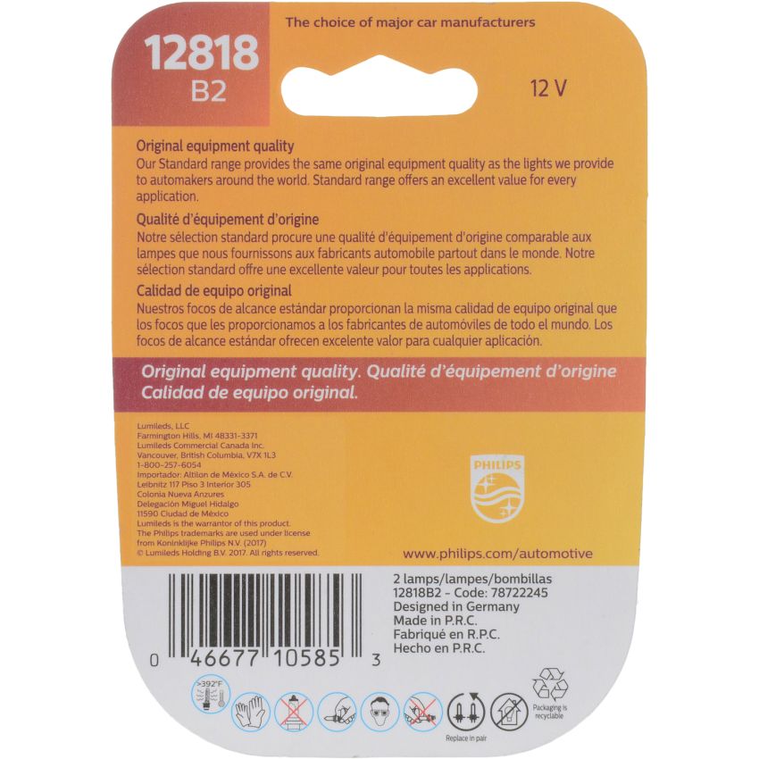 Philips 12818B2 Philips Standard Miniature 12818