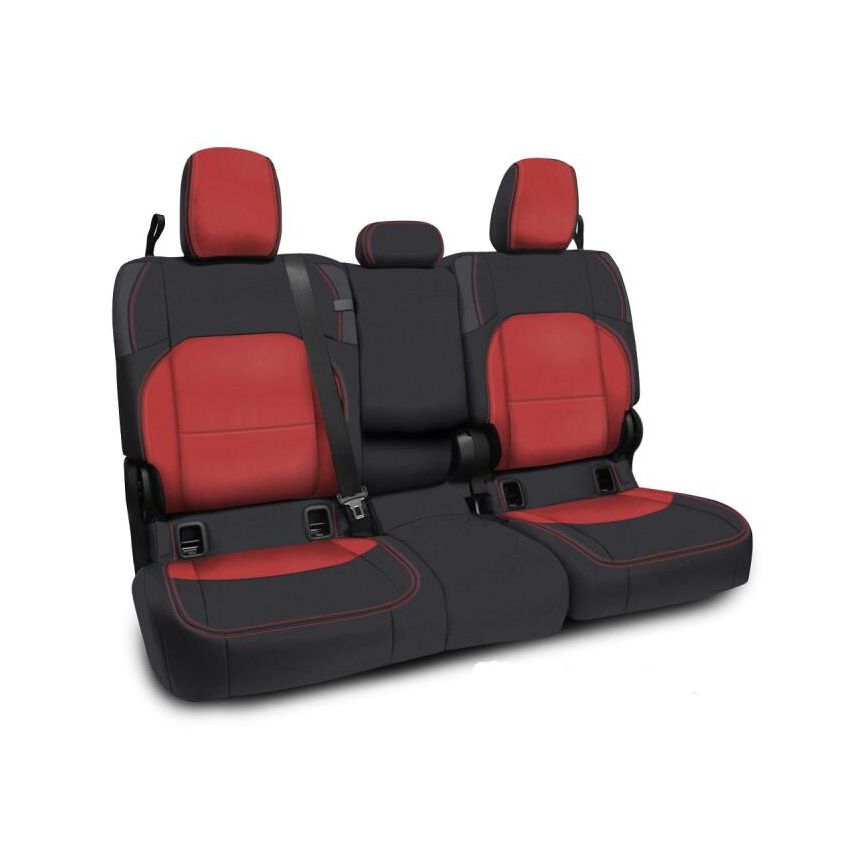 PRP 2020+ Jeep Gladiator JT Rear Bench Cover with Leather Interior - Black/Red