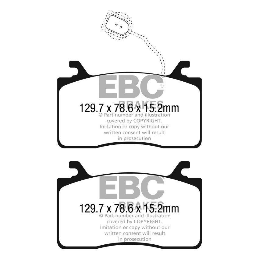 EBC 17-18 Alfa Romeo Giulia Ultimax OEM Replacement Front Brake Pads