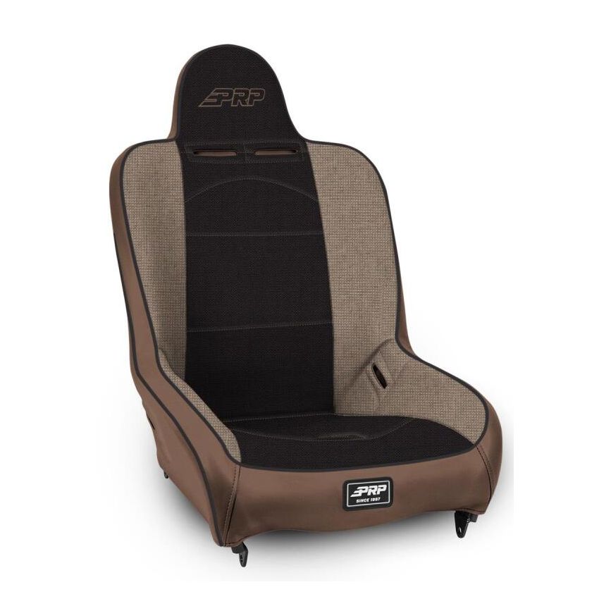 PRP Premier High Back Suspension Seat (Two Neck Slots) - Tan / Black