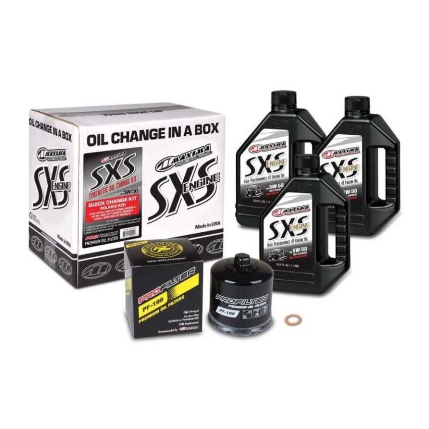 Maxima SxS Quick Change Kit 5W-50 Synthetic w/ Black Filter