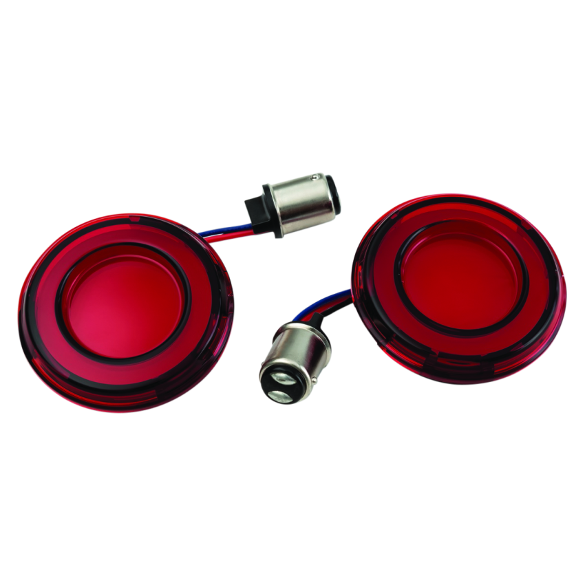 Kuryakyn 2906 Tracer L.E.D. Rear Turn Signal Insert Red Light Red Lens 1157