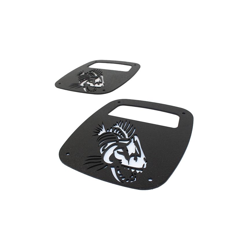 Fishbone Offroad Jeep Wrangler CJ YJ TJ Tail Light Covers - Black Textured Powdercoat