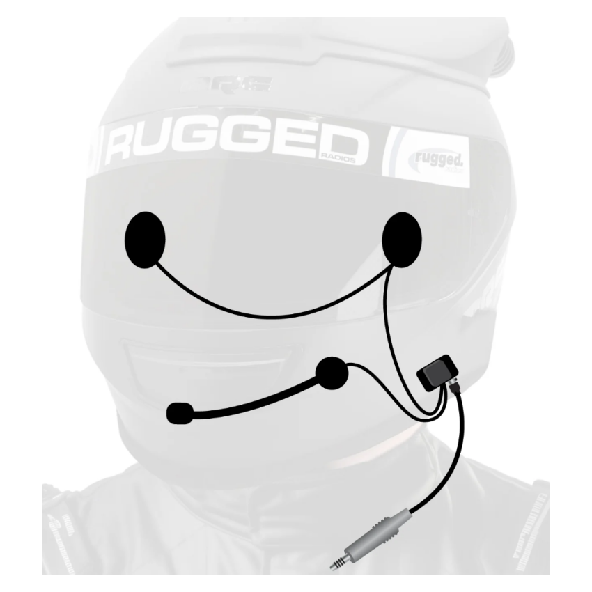 Rugged Radios HK-UNI Wired Offroad and STX Stereo - Helmet Kit w/Alpha Audio Speakers and Mic