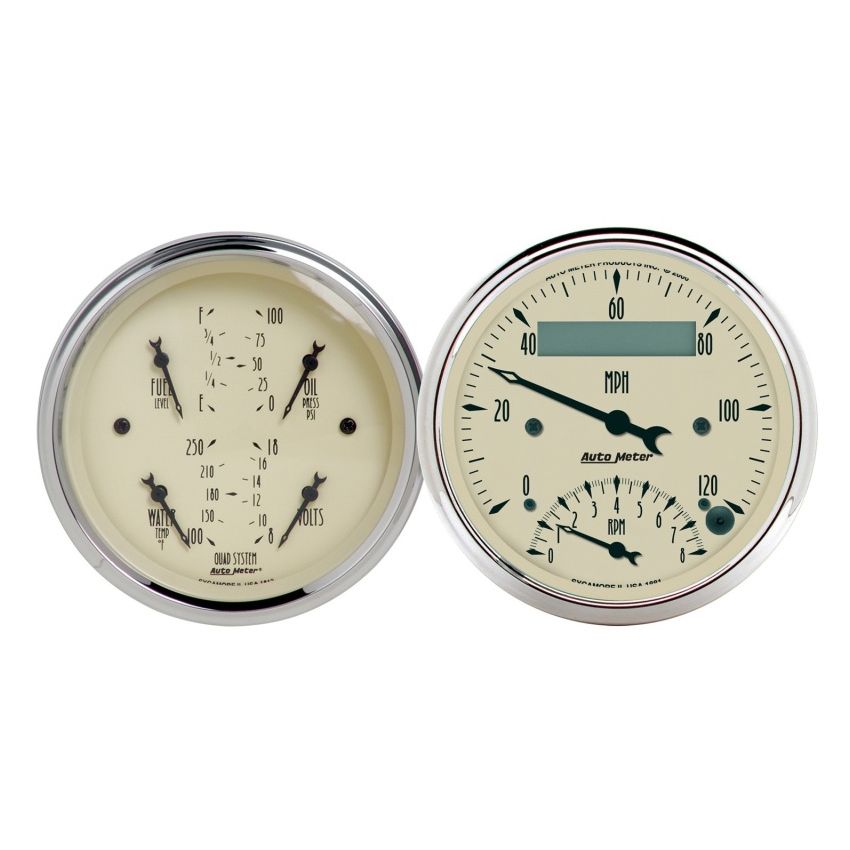 AutoMeter 1820 GAUGE KIT, 2 PC., QUAD & TACH/SPEEDO, 3 3/8