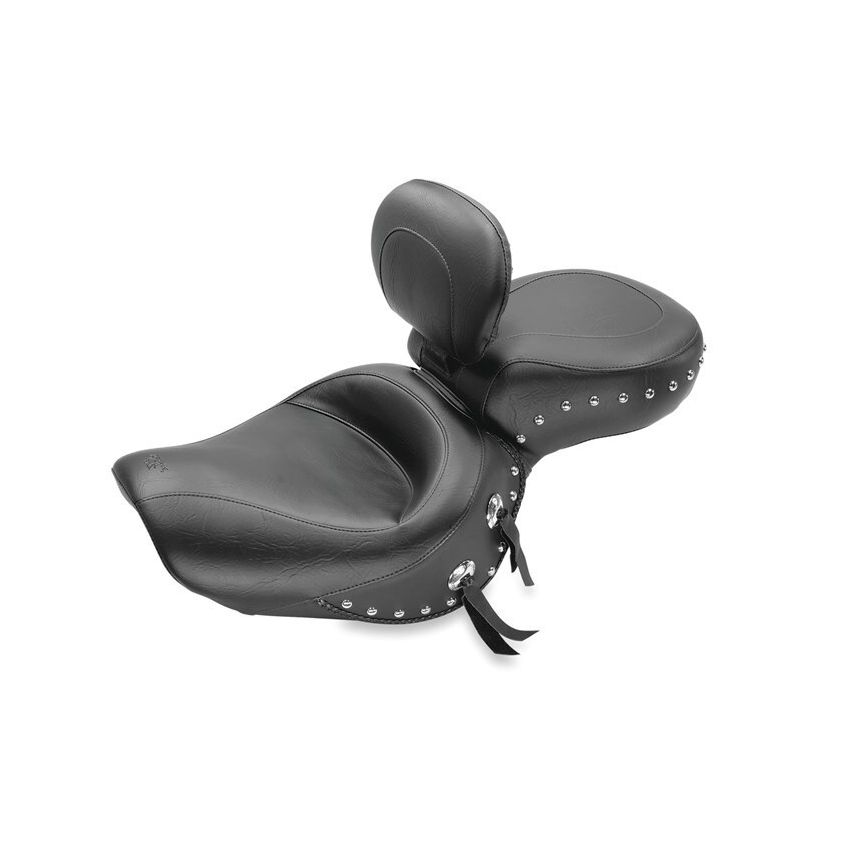 Mustang Motorcycle 79237 Mustang 00-08 Honda VT1100 Sabre,97-08 Spirit,87-97 Shadow Wide Touring 1PC Seat w/Studs - Black
