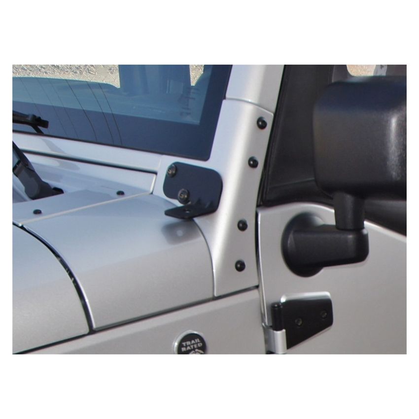 Rampage 2007-2018 Jeep Wrangler(JK) Windshield Hinge Light Bracket - Black