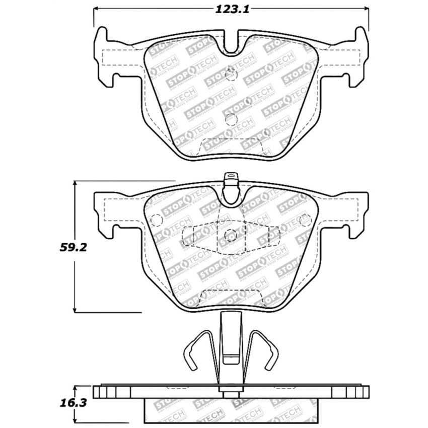 StopTech Performance 06 BMW 330 Series (Exc E90) / 07-09 335 Series Rear Brake Pads