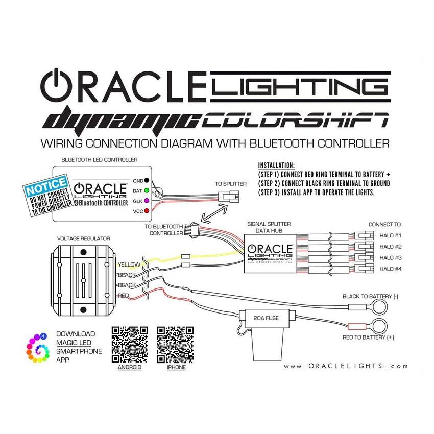 Oracle Lighting 1439-332 Dynamic RGB+A Sequential Turn Signal Headlight Halo Kit