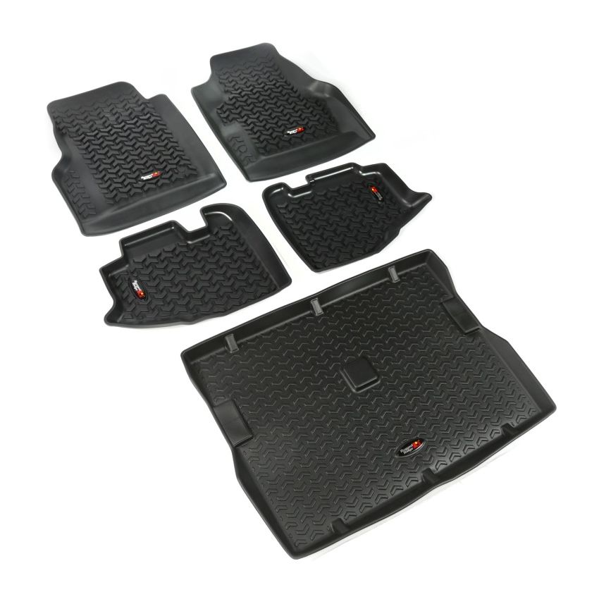 Rugged Ridge Floor Liner Front/Rear/Cargo Black 1997-2006 Jeep Wrangler TJ