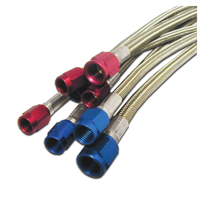 Nitrous Express 3AN 72in SS Braided Hose - Black