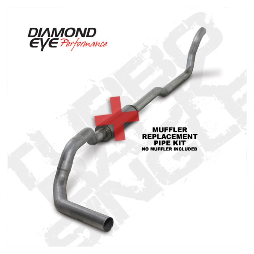Diamond Eye Performance K4209A-RP Diamond Eye KIT 4in TB MFLR RPLCMENT PIPE SGL AL: 2-WHEEL DRIVE ONLY 89-93 DODGE CUMMINS 5.9L