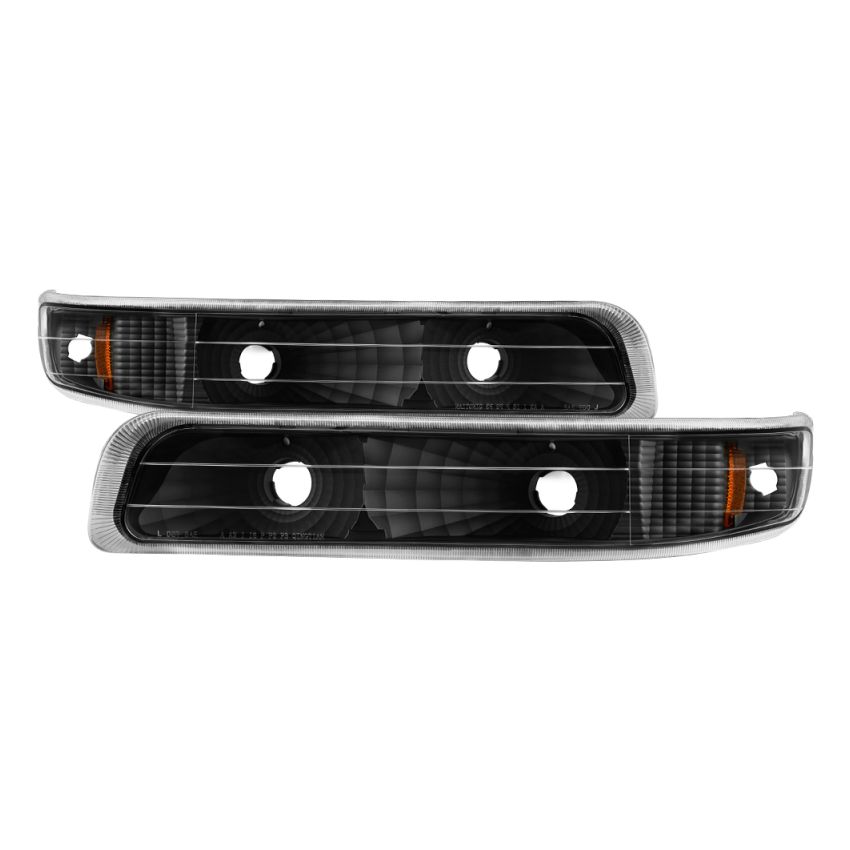 SPYDER 5064271 Xtune Chevy Silverado 99-02 Amber Reflector Bumper Lights Black CBL-JH-CS99-AM-BK