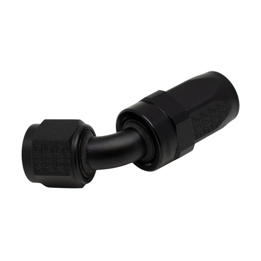 DeatschWerks 8 AN Female Flare Swivel 60-Degree Hose End CPE - Anodized Matte Black