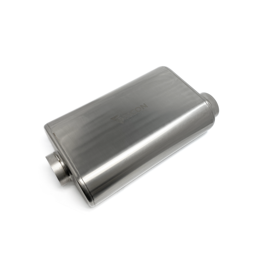 Ticon 116-06323-0210 Industries 17in Overall Length 2.5in Thin Oval Titanium Muffler - 2.5in Center In/Offset Out
