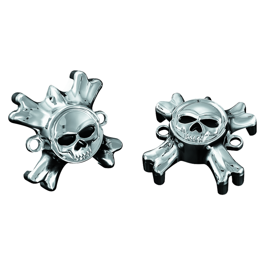 Kuryakyn 6278 Replacement Zombie Grip Emblems With Throttle Boss Chrome
