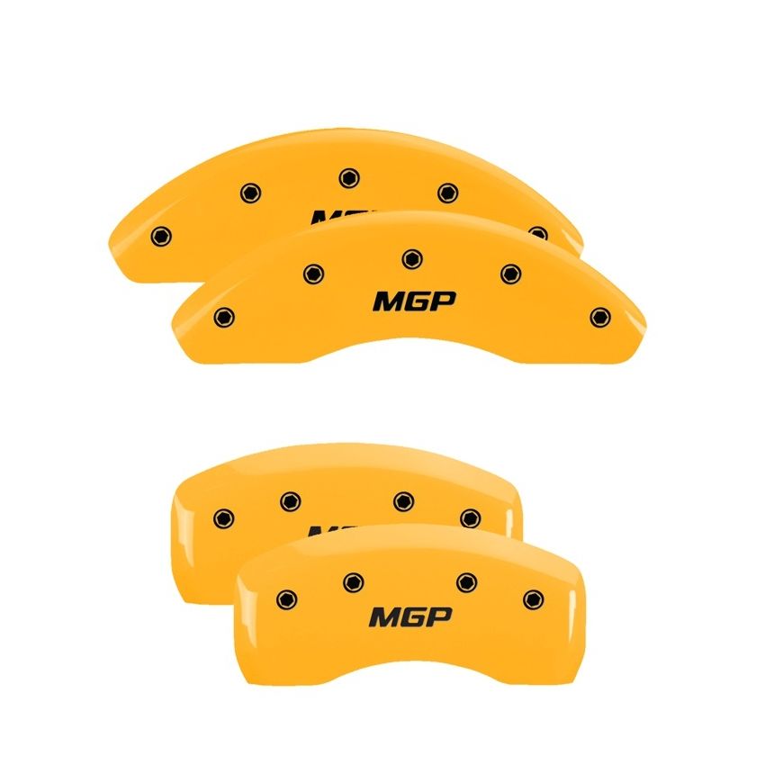 MGP 4 Caliper Covers Engraved Front & Rear MGP Yellow Finish Black Char 2000 Ford Falcon