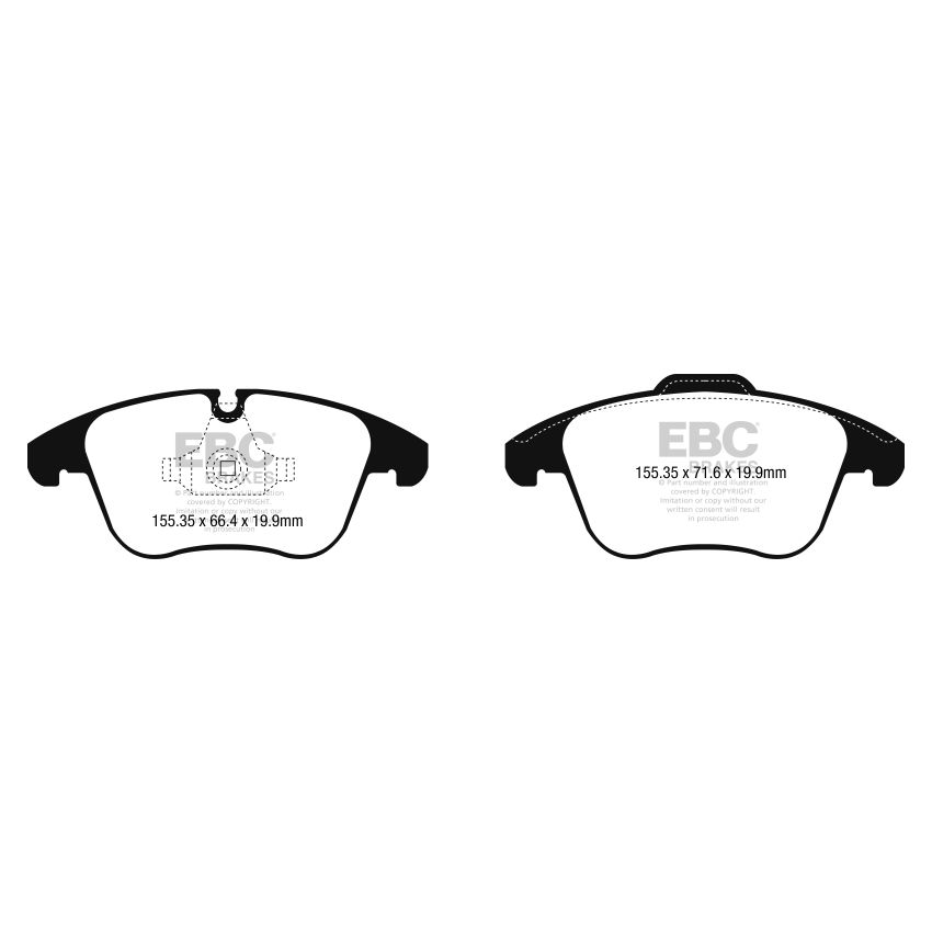 EBC 2016+ Jaguar XE-Type 2.0T Ultimax2 Front Brake Pads (Use w/ 12.4in Rotors)