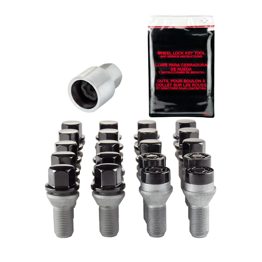 McGard (67232BK 12X1.25 MCG 4 LUG BOLT INSTALLATION KIT, CONE SEAT, BLACK W/WHL LKS-17MM HEX)