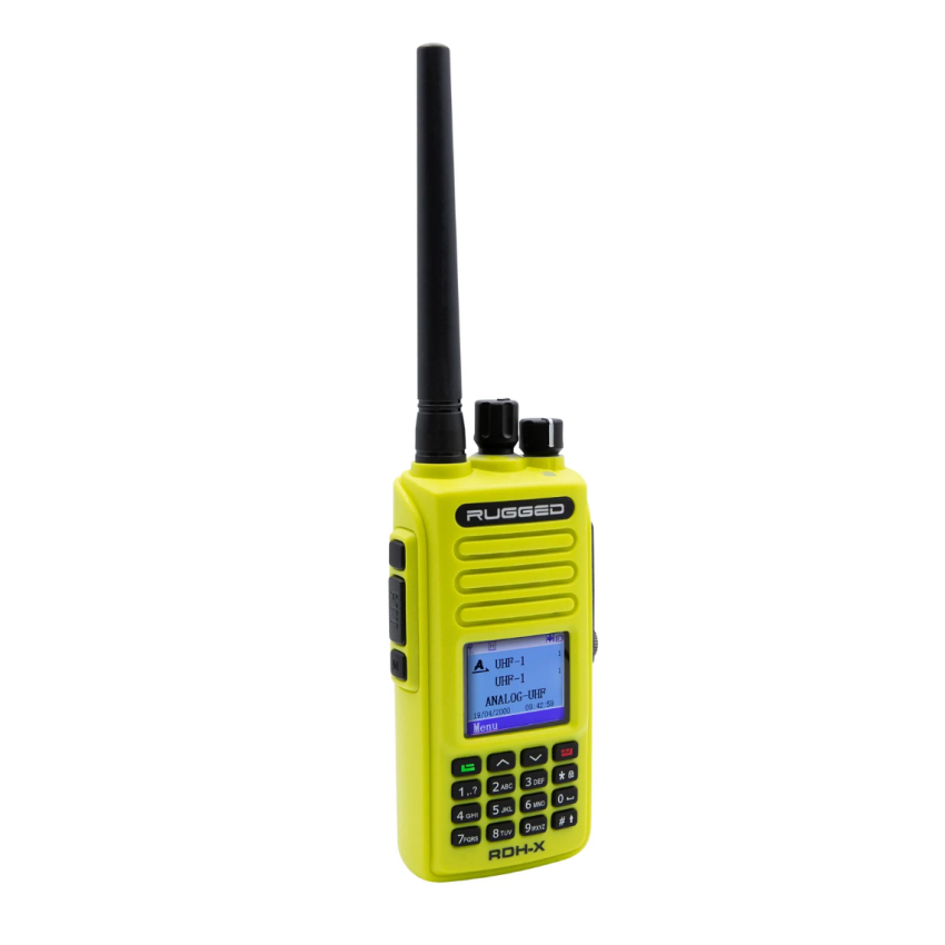 Rugged Radios RDH-X-HV WATERPROOF - Rugged RDH-X - Bus Band 2-Way Radio - Digital and Analog / Safety Yellow