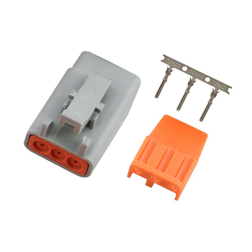 Haltech HT-031001 Male Deutsch DTM-3 Connector 7.5 Amp Plug & Pins