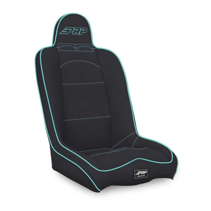 PRP Seats A140110-201-238 PRP Daily Driver High Back Suspension Seat- Black/Teal Vinyl
