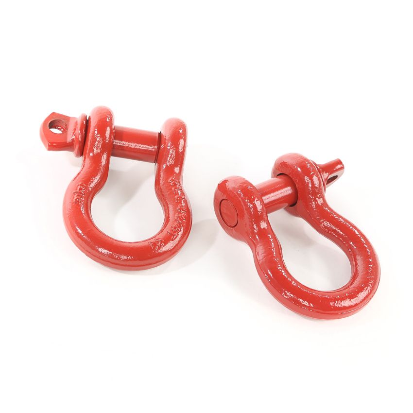 D-Ring Shackles  3/4-Inc h  Red  Steel  Pair