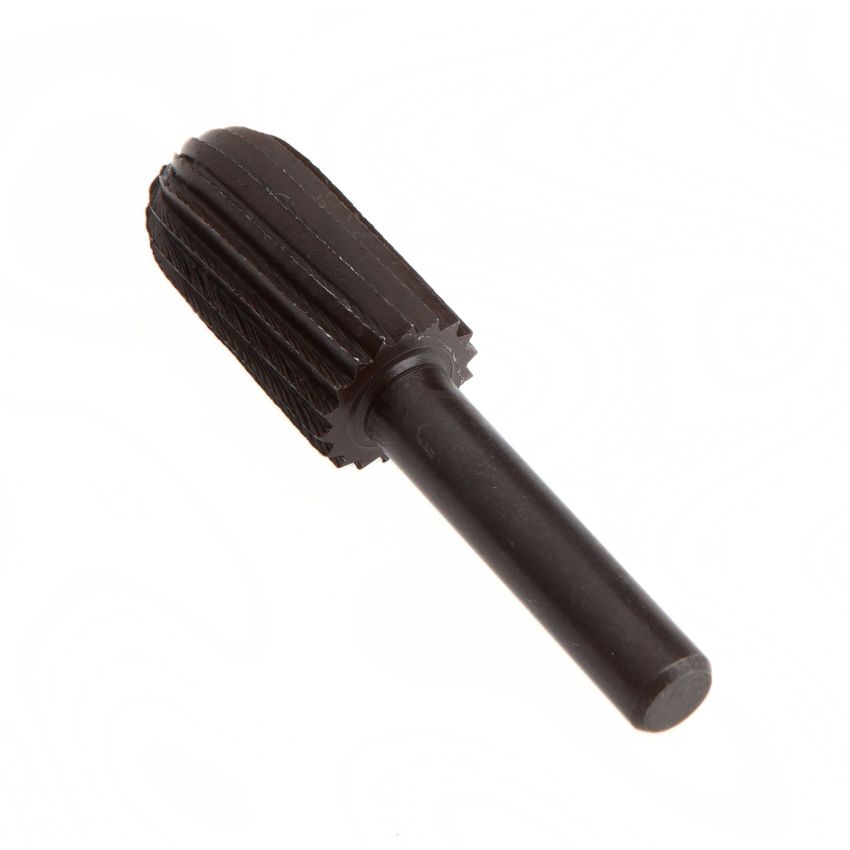 Forney 60069 Mounted File, Cylindrical with Rounded End with 1/4-Inch Shank, 1-Inch-by-1/2-Inch, Black