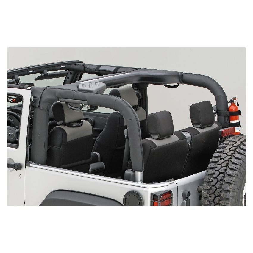 Rugged Ridge Roll Bar Cover Black Polyester 07-18 Jeep Wrangler JK