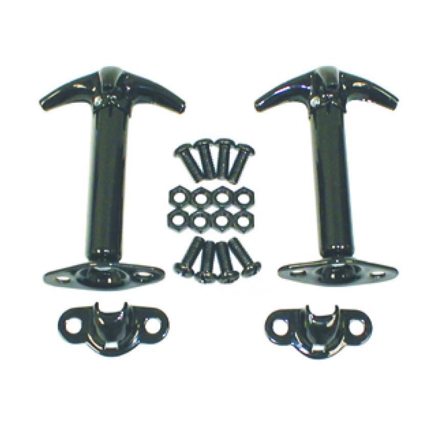Hood Catch Kit  Black 4 1-95 Jeep CJ/Wrangler YJ