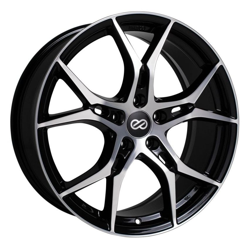 Enkei 517-775-6545BKM Vulcan 17x7.5 45mm Offset 5x114.3 Bolt 72.6mm Bore Black Machined Wheel