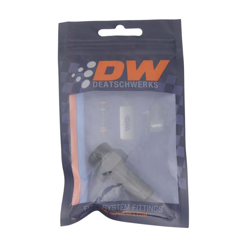 DeatschWerks 8AN ORB Male to 1/2in Male Triple Barb Fitting (Incl O-Ring) - Anodized Matte Black