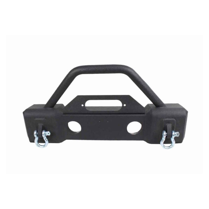 Fishbone Offroad FB22001 07-18 Jeep Wrangler JK Stubby Bumper W/Tube Guard - Black Texured Powdercoated