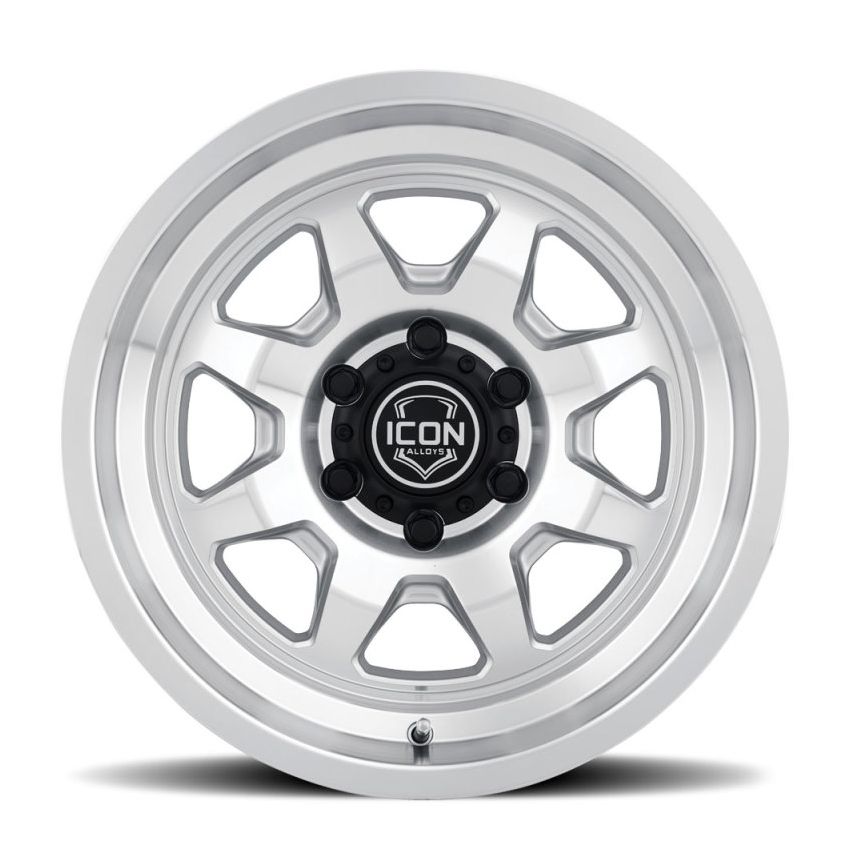 ICON 8117857345SM Nuevo 17 X 8.5 5 X 5 6mm Offset 4.5in BS Silver Machined