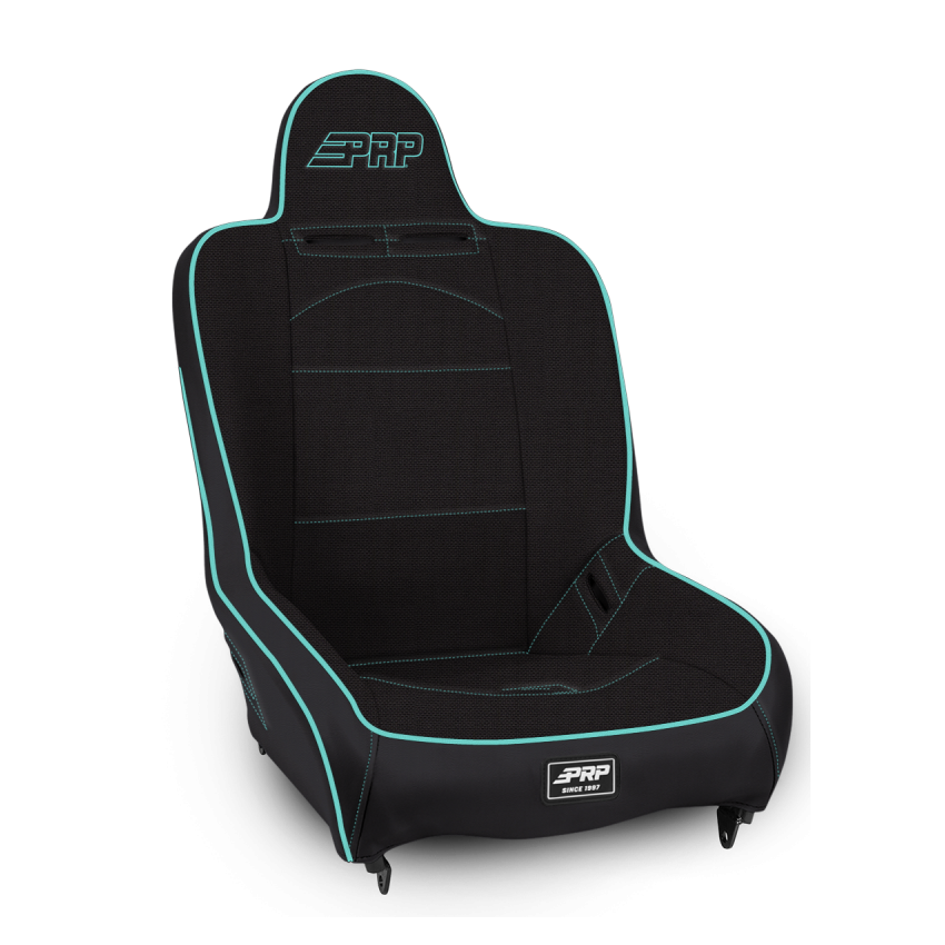 PRP Seats A100110-50-238 PRP Premier High Back Suspension Seat- Black/Teal Tweed