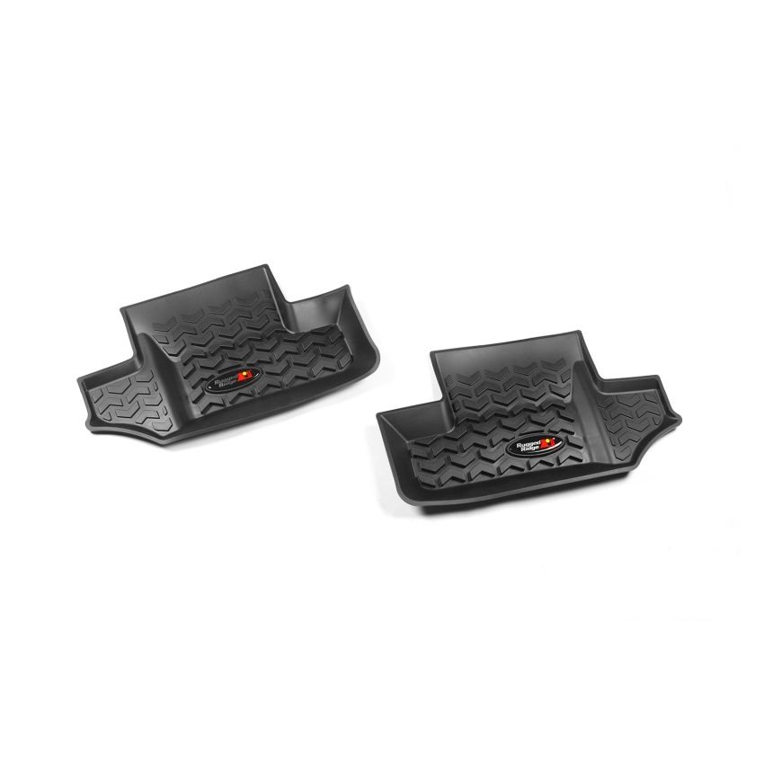 Floor Liners Rear Black 07-18 Jeep Wrangler