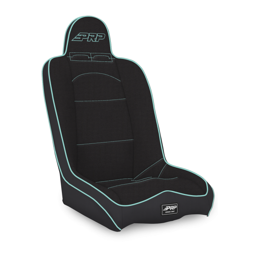 PRP Seats A140110-50-238 PRP Daily Driver High Back Suspension Seat- Black/Teal Tweed