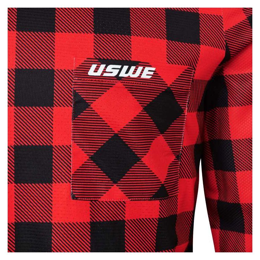 USWE 80951061400103 Flannel Long Sleeve Lightweight Off-Road Jersey Flame Red - XS